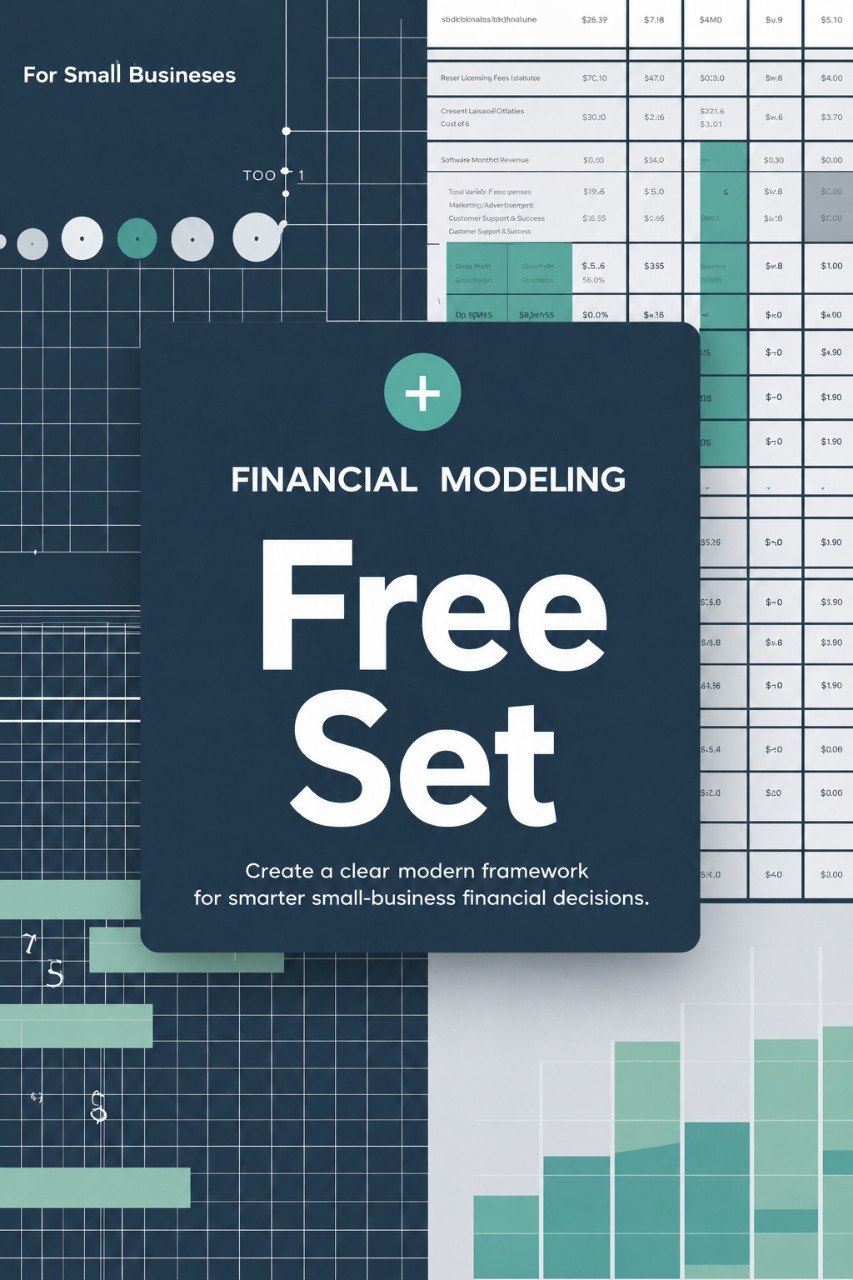 Cover of a book titled 'Free Set Financial Modeling' with grid and chart background.
