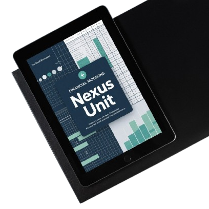 Tablet displaying 'Nexus Unit' software on a white background