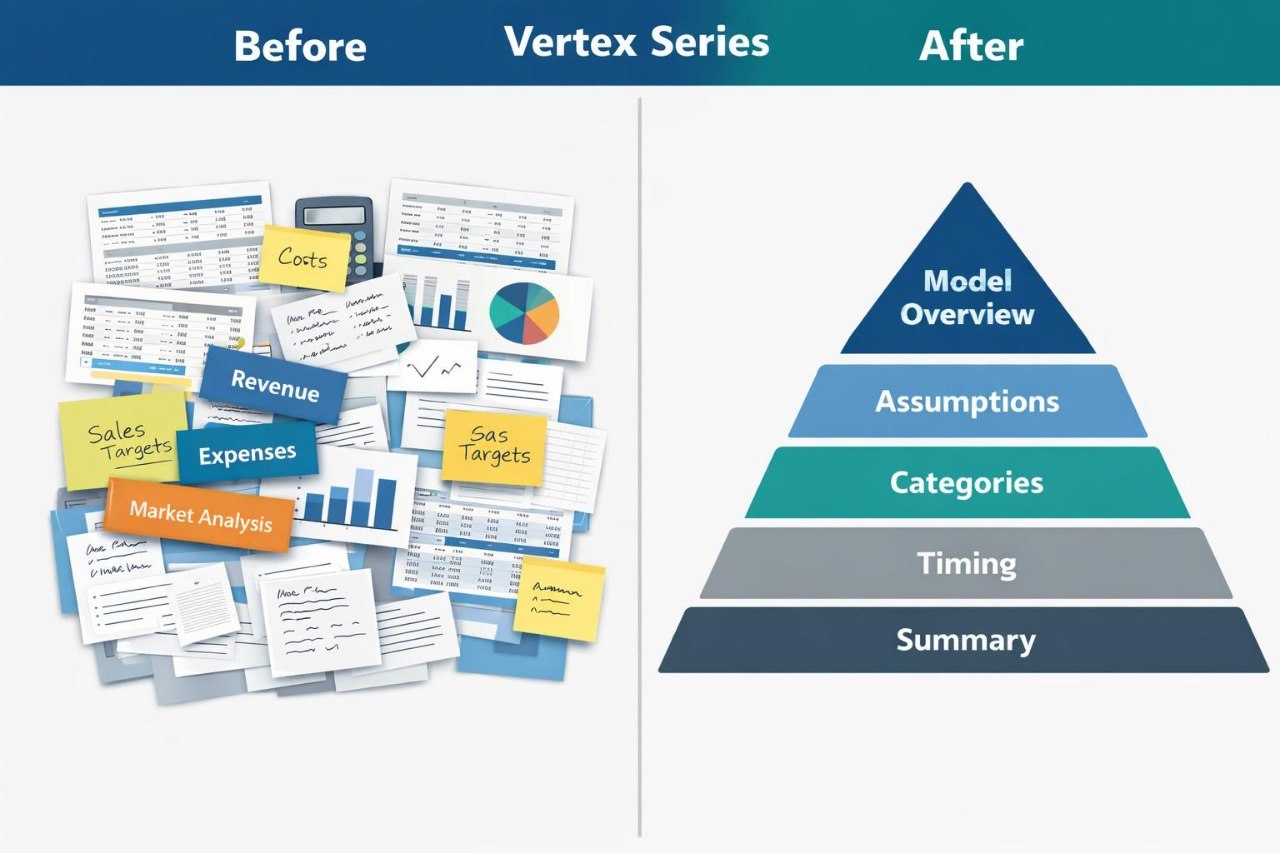 Comparison of 'Before' and 'After' with Vertex Series model on a white background
